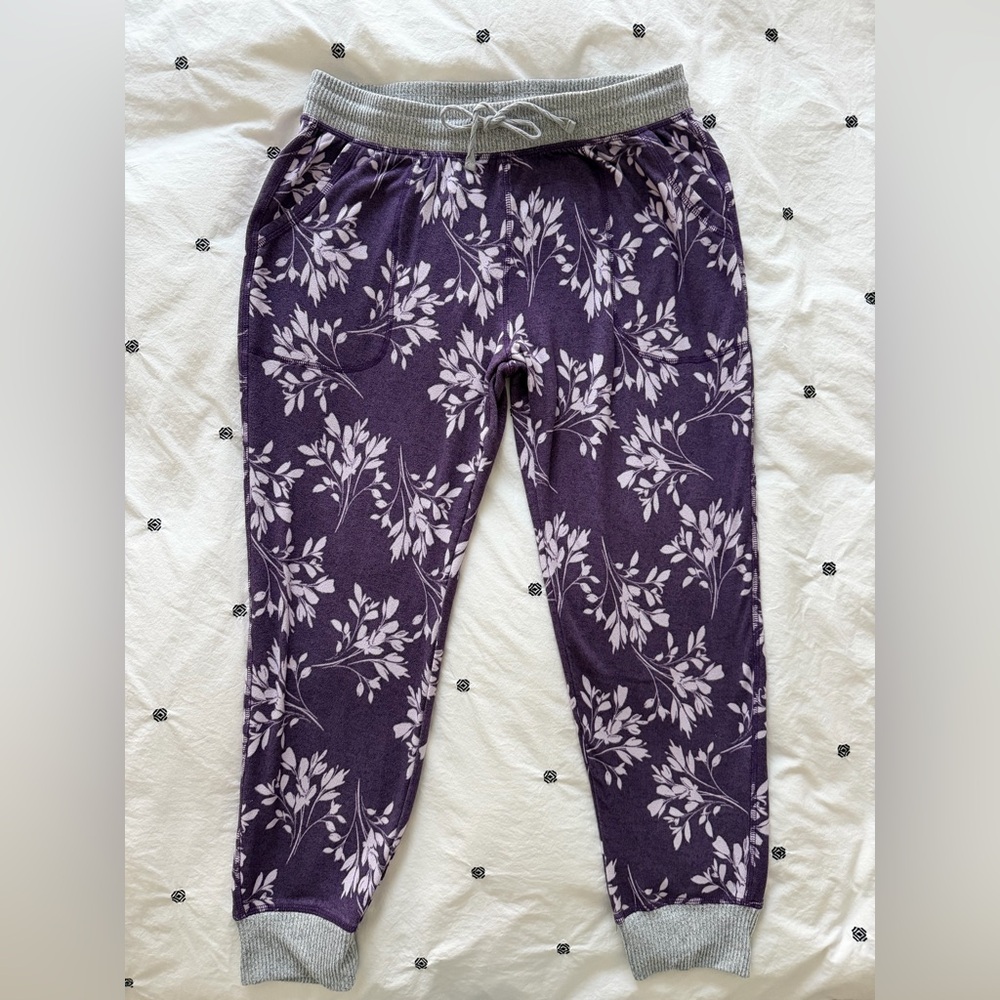 Live Love Lounge Karen Neunurger Women’s Purple Floral Pajama Pants M